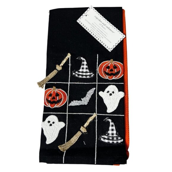 Cupcakes and Cashmere Halloween Kitchen Towels Set of 3 Ghost Pumpkin Bat - Picture 1 of 5